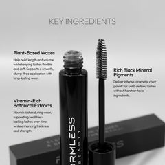 Formless Beauty Elevate Mascara held in hand to show size and portability for travel convenience