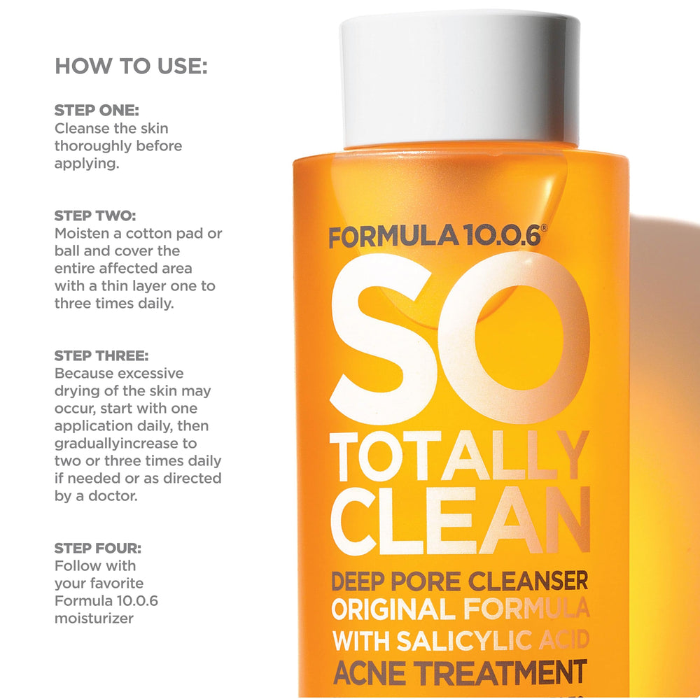 FORMULA 10.0.6 applied on cotton pad over skin demonstrating easy application