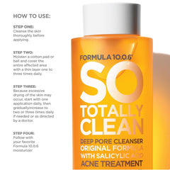 FORMULA 10.0.6 applied on cotton pad over skin demonstrating easy application