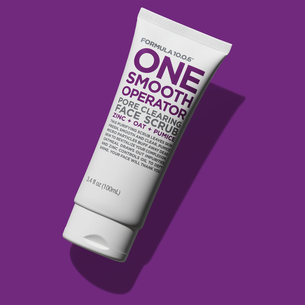 FORMULA 10.0.6 ingredient label showing oat, zinc and pumice for transparency and confidence