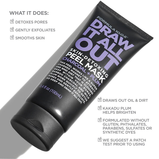 FORMULA 10.0.6 close-up of charcoal mask texture for deep cleansing