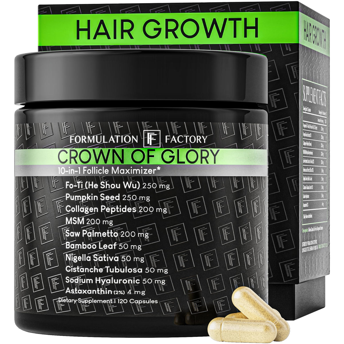 Formulation Factory front bottle showing product and clear benefits