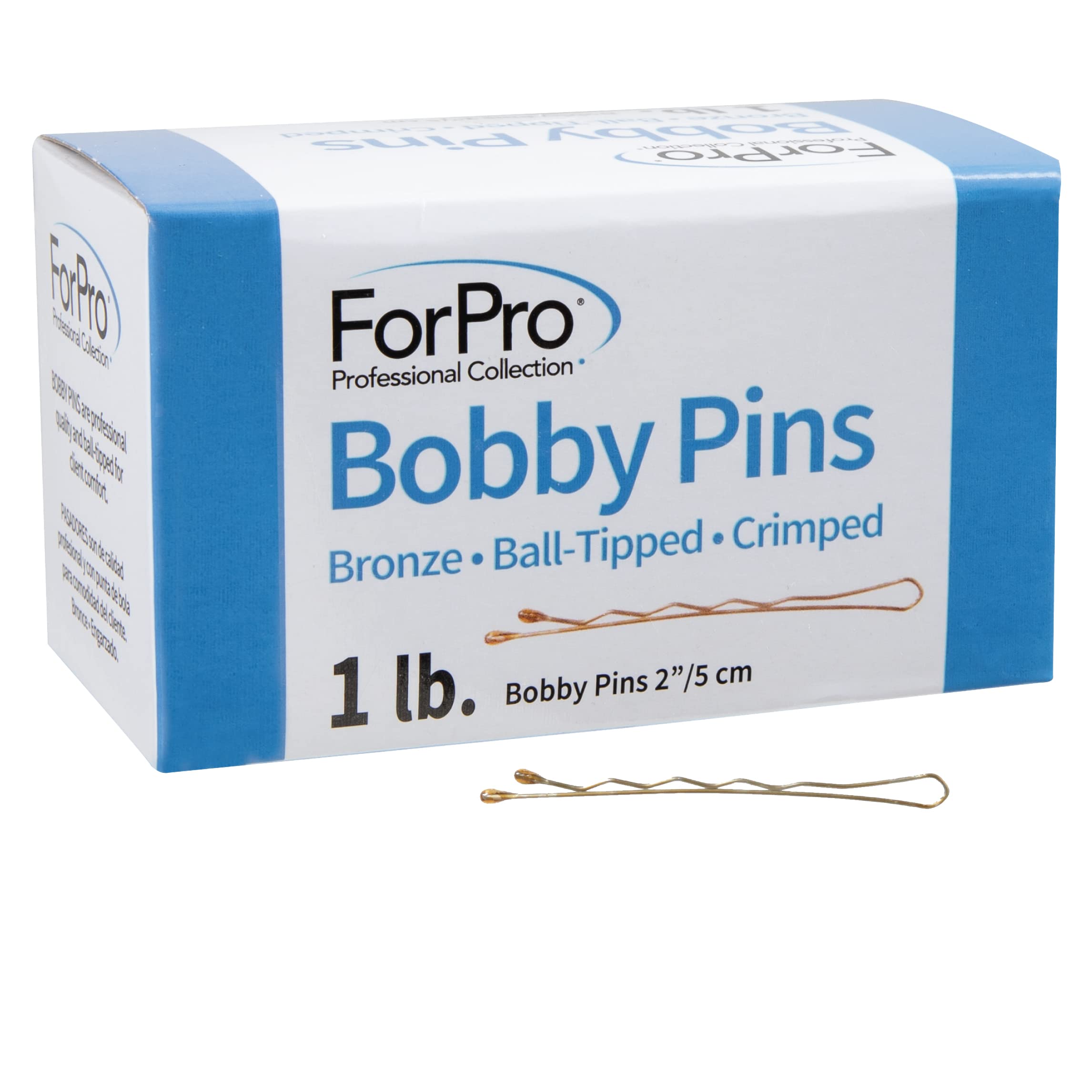 ForPro bronze bobby pins front pack showing quantity and finish benefit blend