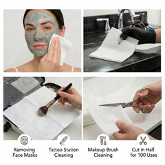 ForPro towel in use removing makeup to show effective, gentle cleansing