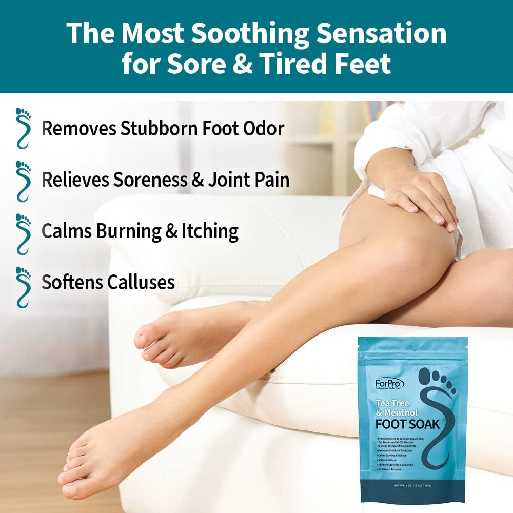 ForPro foot soak in basin with feet immersed to show calming use