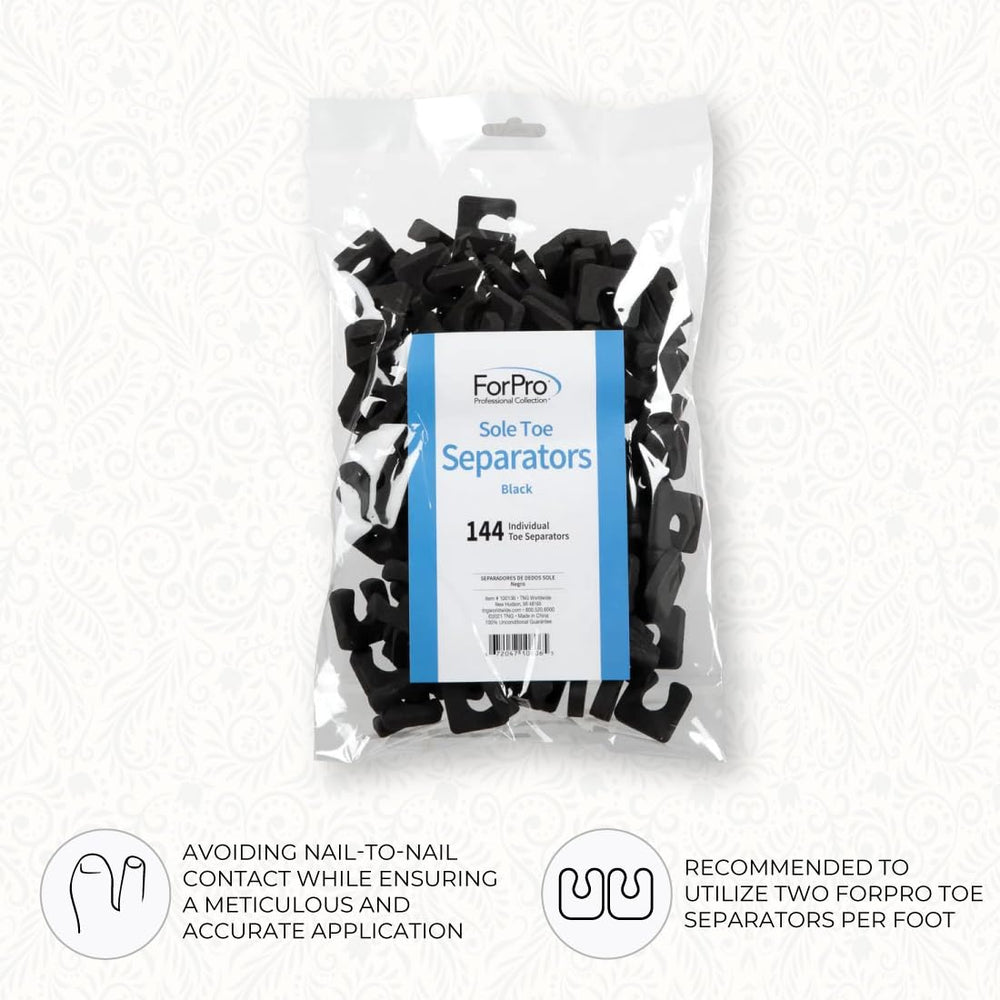 ForPro separators on foot in use preventing polish smudges and aiding drying