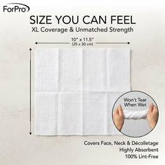 ForPro XL towel on hand demonstrates full face and neck coverage benefit