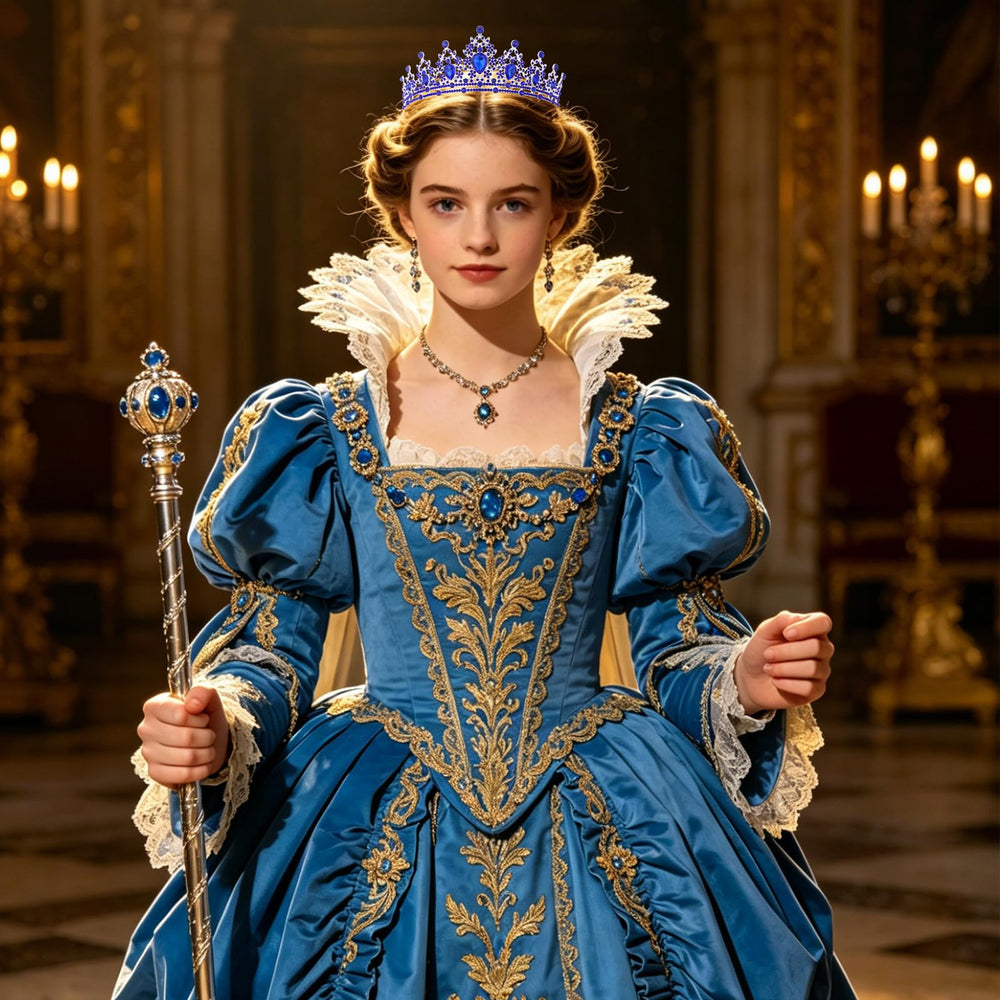 FORSEVEN tiara worn in styled hair, displays elegant finished look