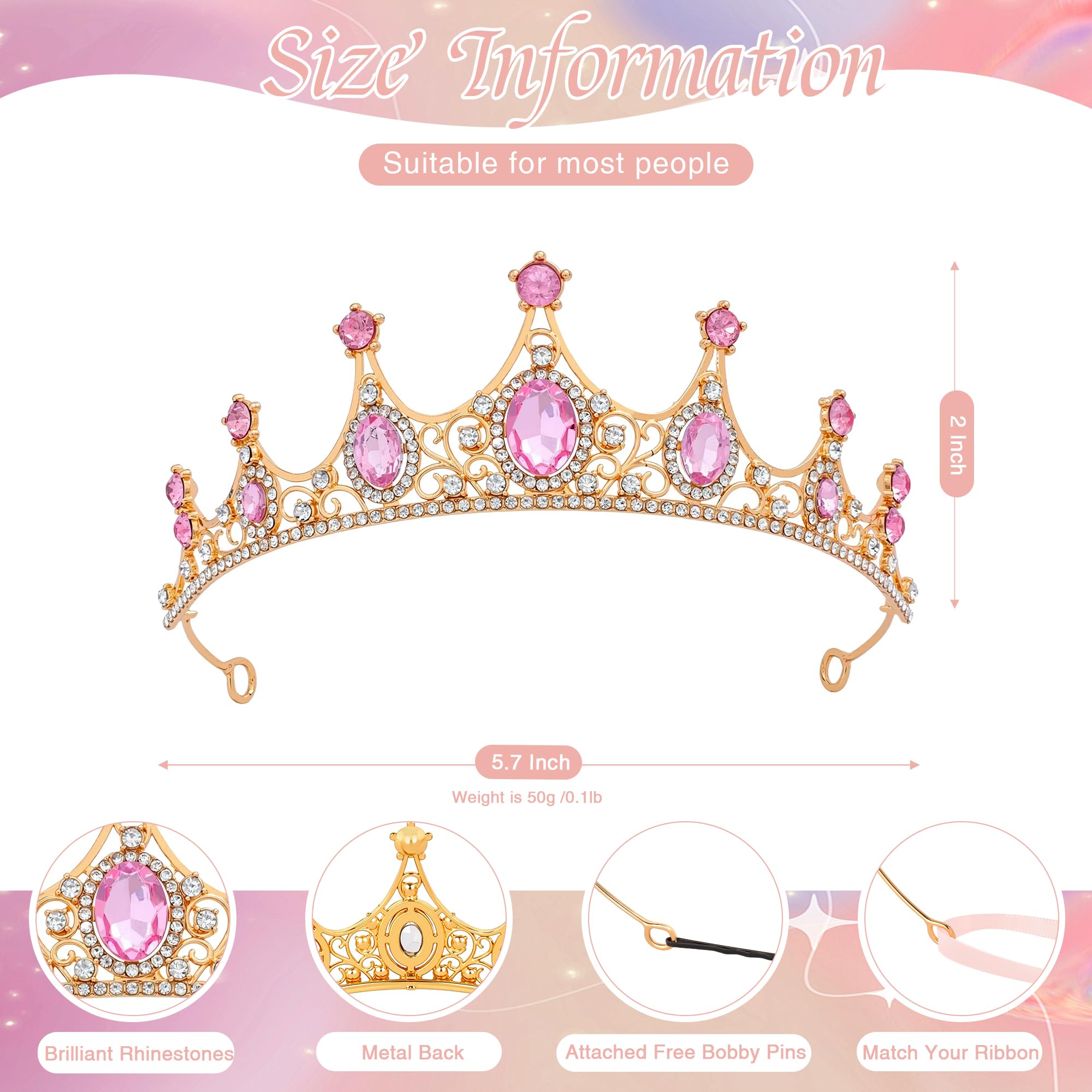 FORSEVEN tiara packaging with included bobby pins for secure wear
