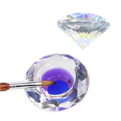 ForSewian front view crystal dappen dish showing clear glass and lid, reduces spills