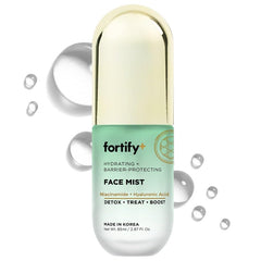Fortify Skincare front bottle view showing clean K-beauty design and portable size