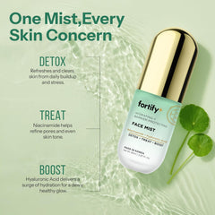 Fortify Skincare held in hand to show size and easy on-the-go convenience