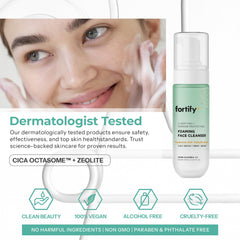 Fortify Skincare before and after skin texture comparison showing clearer pores benefit