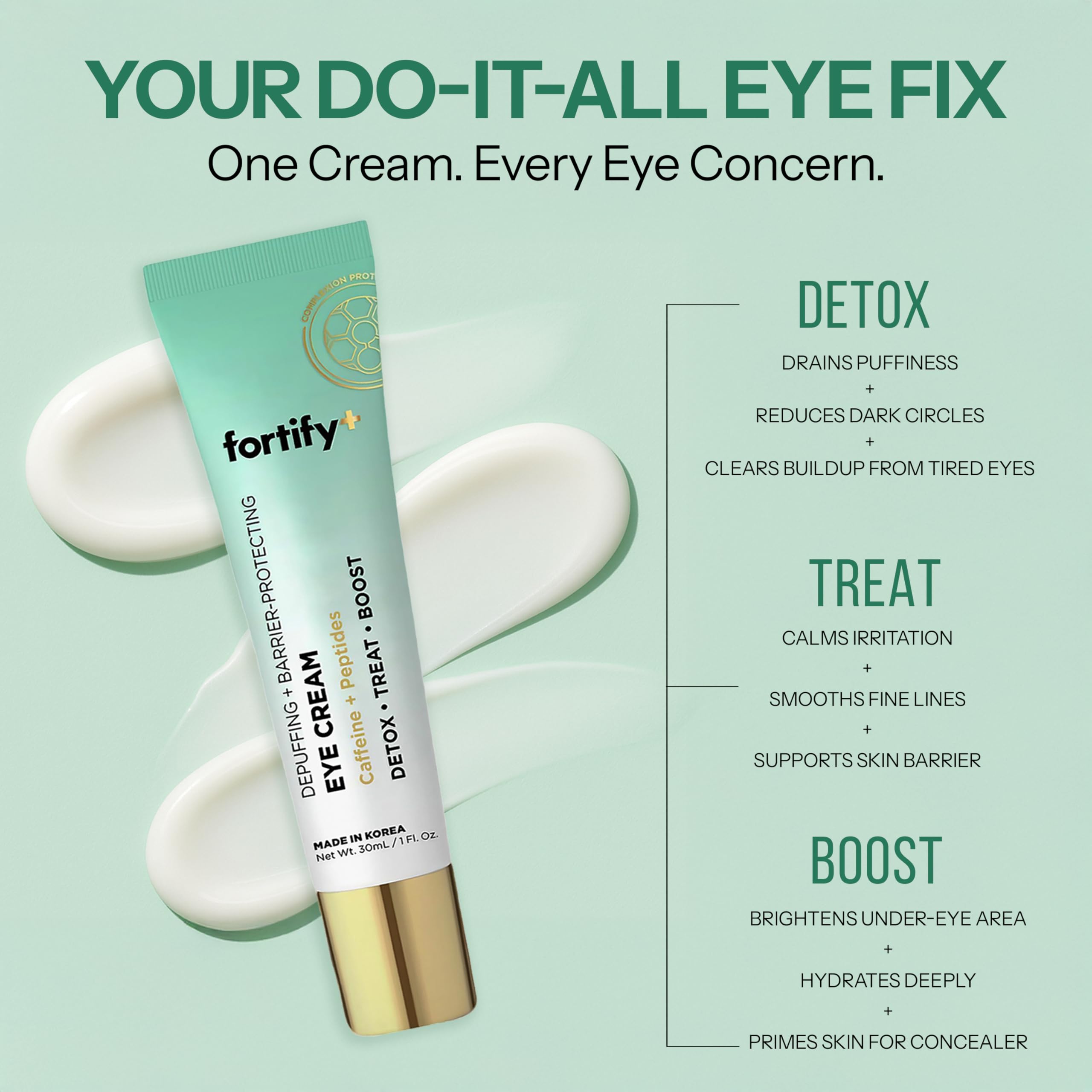 Fortify Skincare back label showing ingredients and clean-beauty claims