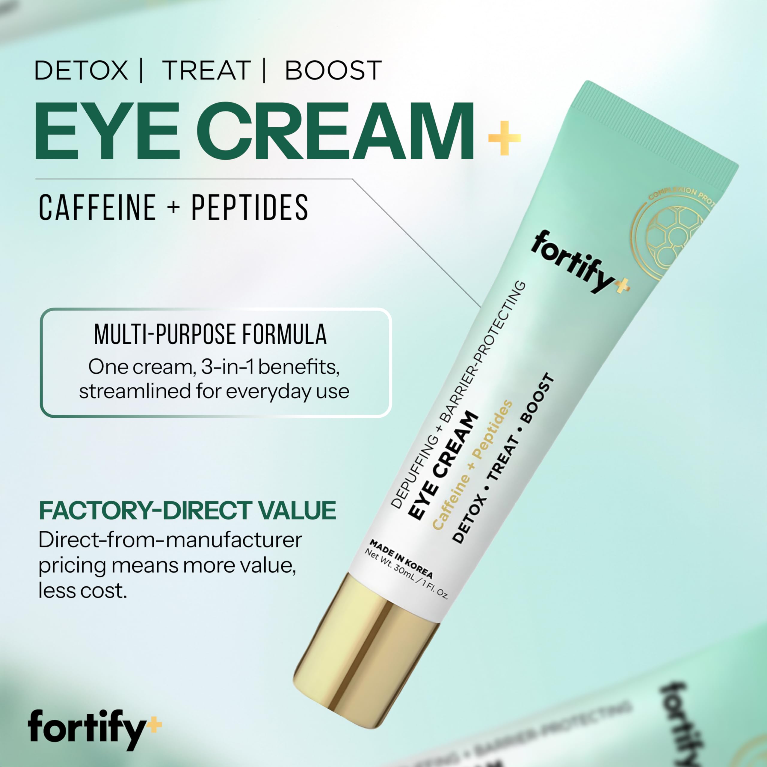Fortify Skincare cream texture close-up demonstrating lightweight absorption