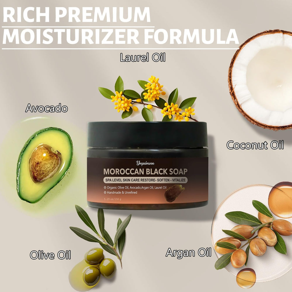 forvirness black soap spread on skin with kessa mitt showing exfoliation prep