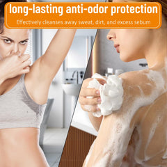 forvirness bottle on bathroom shelf conveying everyday deodorizing routine