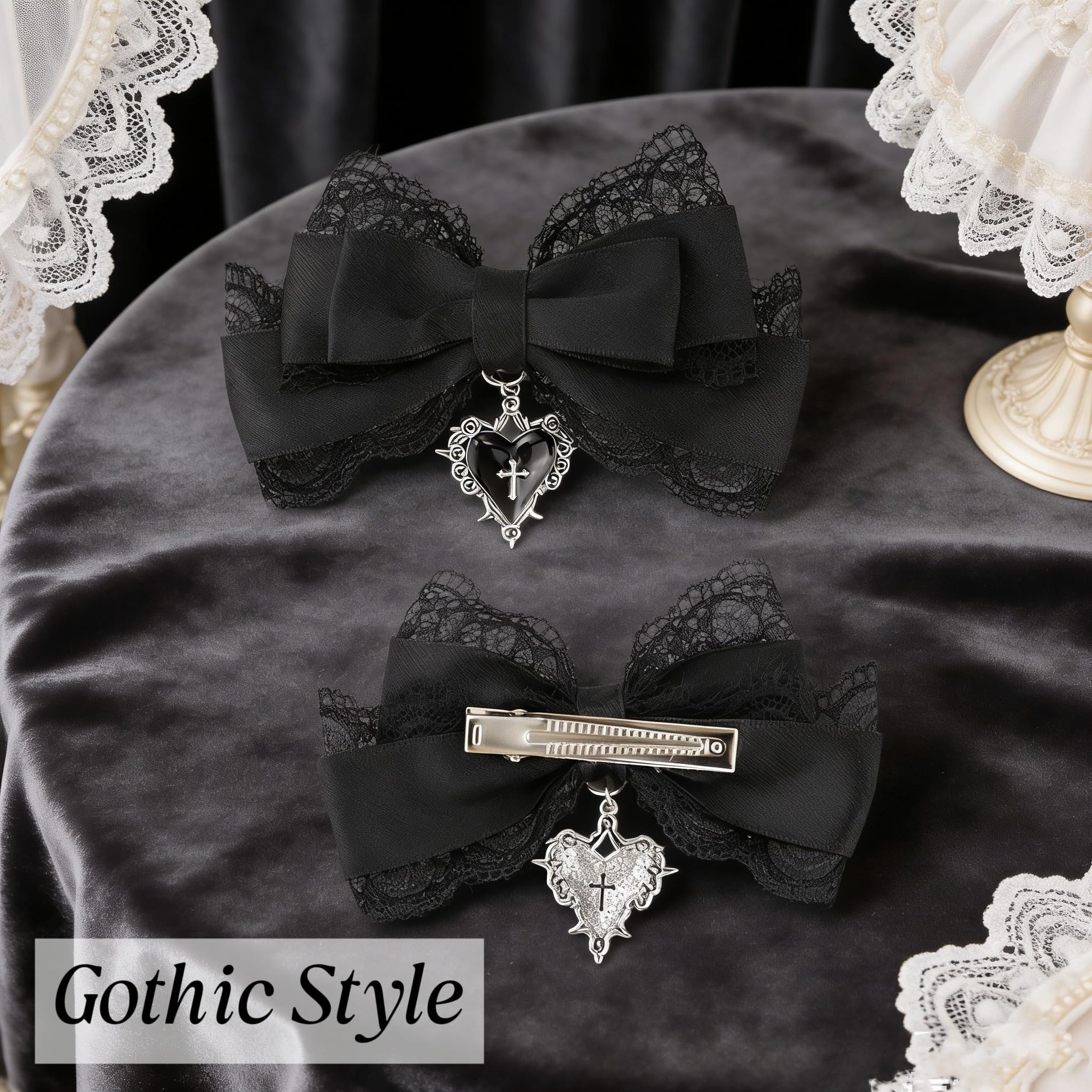Fosrisix close-up of heart cross pendant highlighting gothic charm and durable finish