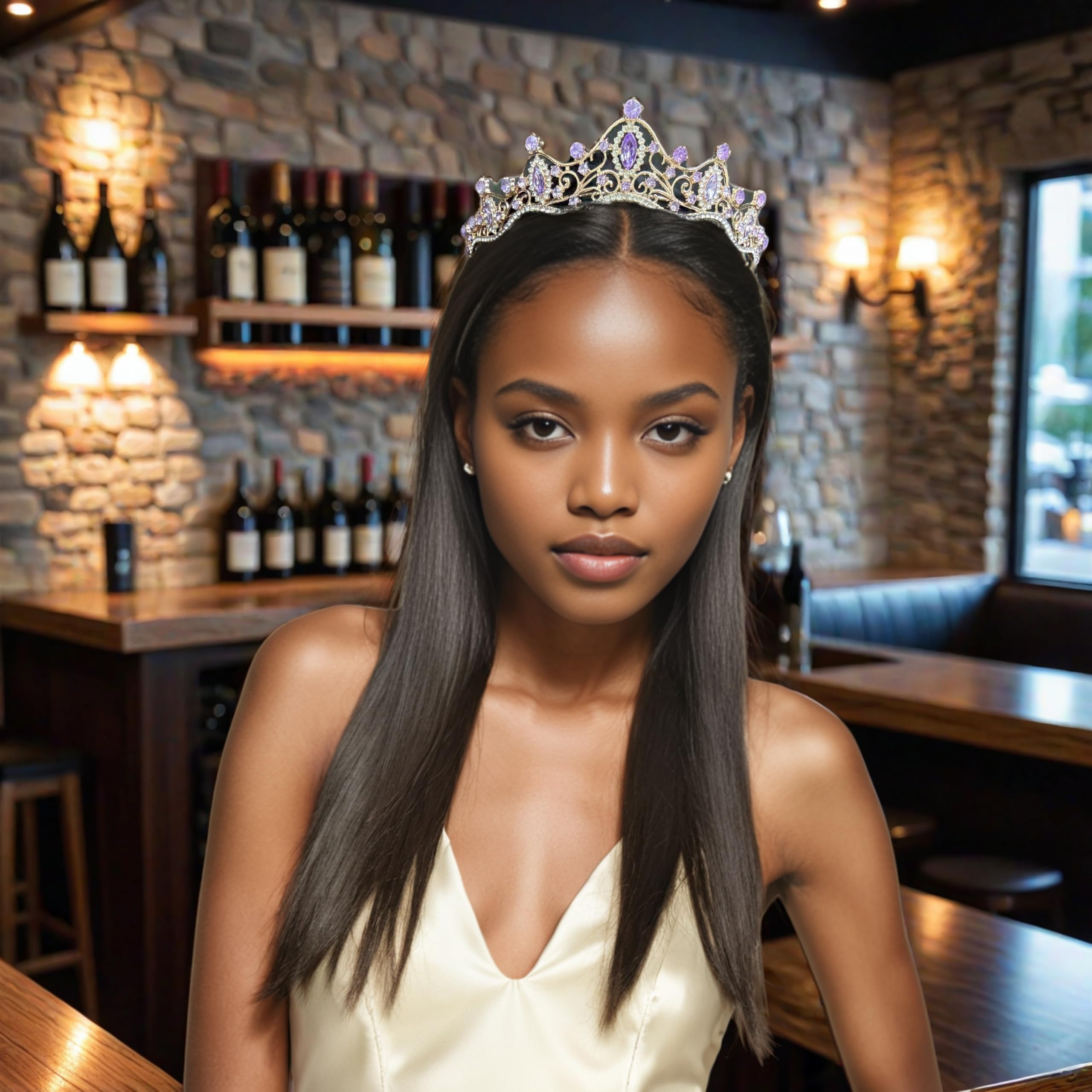 Fosrisix crown worn by bride demonstrating elegant styling and photo-ready look