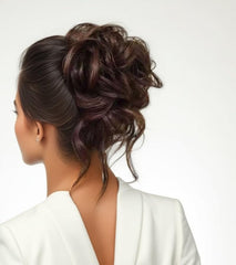 Fosrisix worn as updo showing instant volume and polished look