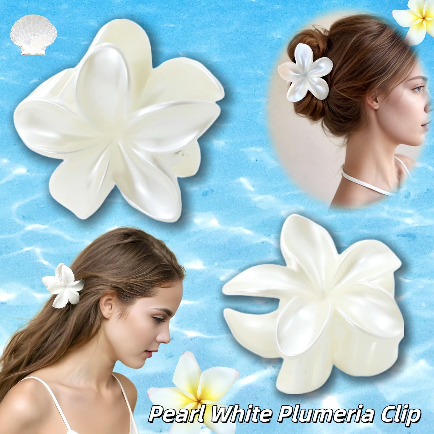 Fosrisix close-up of single plumeria clip highlighting petal shape and smooth finish