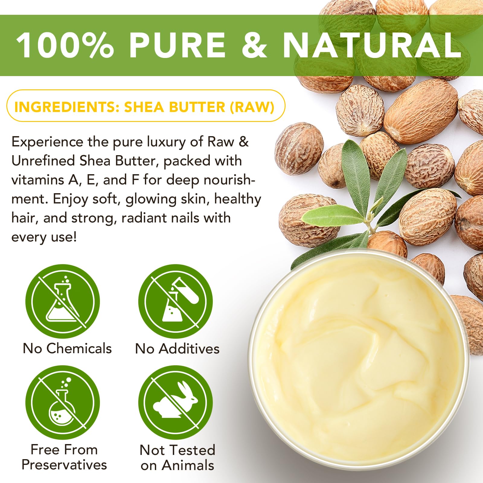 FOXIRON shea butter scoop applied to skin to provide deep moisturization