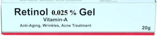 Frabia retinol front packaging showing 20g tube and lightweight gel benefit