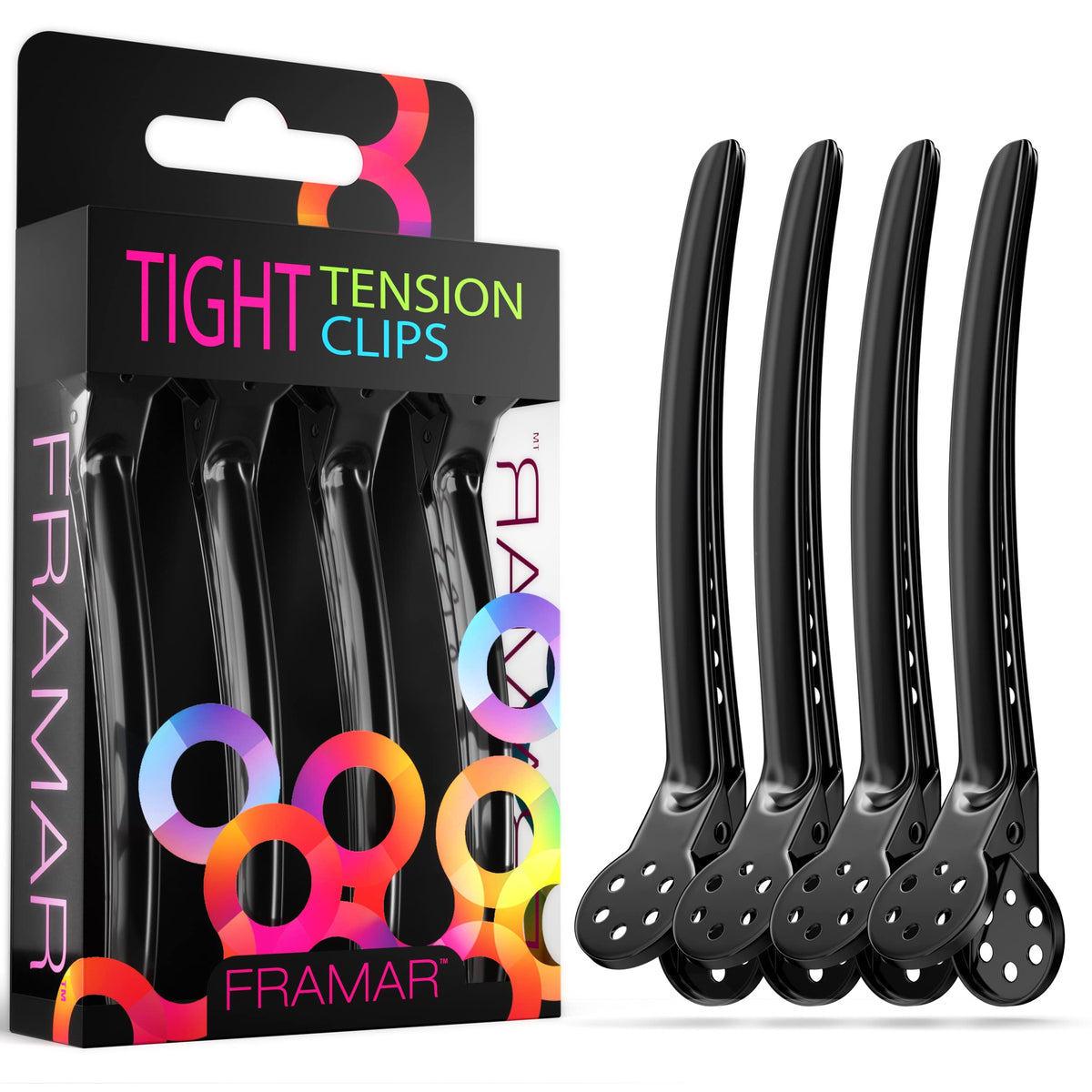 FRAMAR black clips front view showing professional styling hold