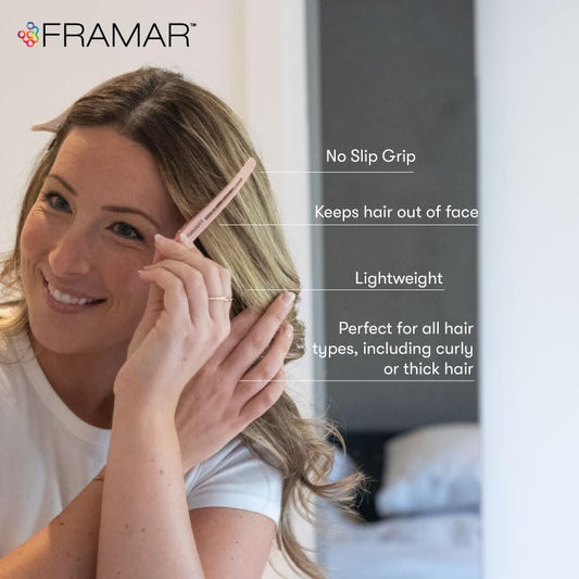 FRAMAR close-up of silicone strip preventing hair creases and protecting strands
