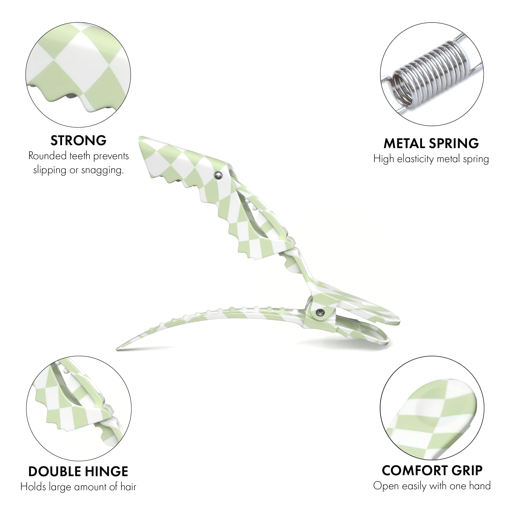 FRAMAR clip holding thick hair securely without slipping