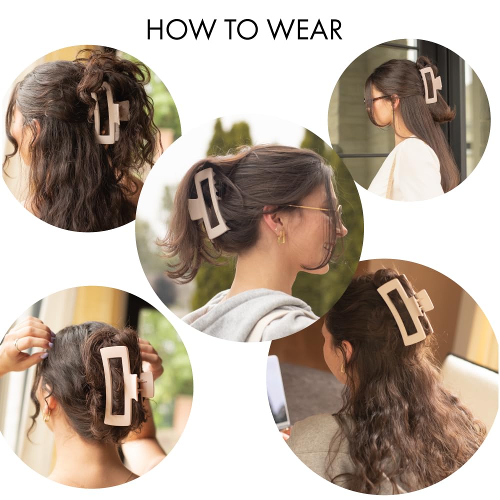 FRAMAR clip in use styled into a bun for all-day comfort