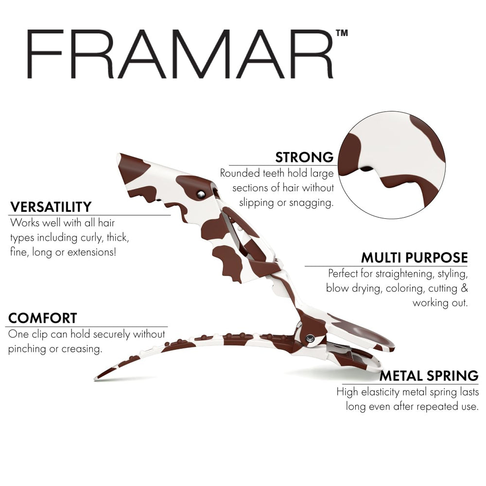 FRAMAR close-up of clip jaw texture showing rubberized grip for slip-free sectioning