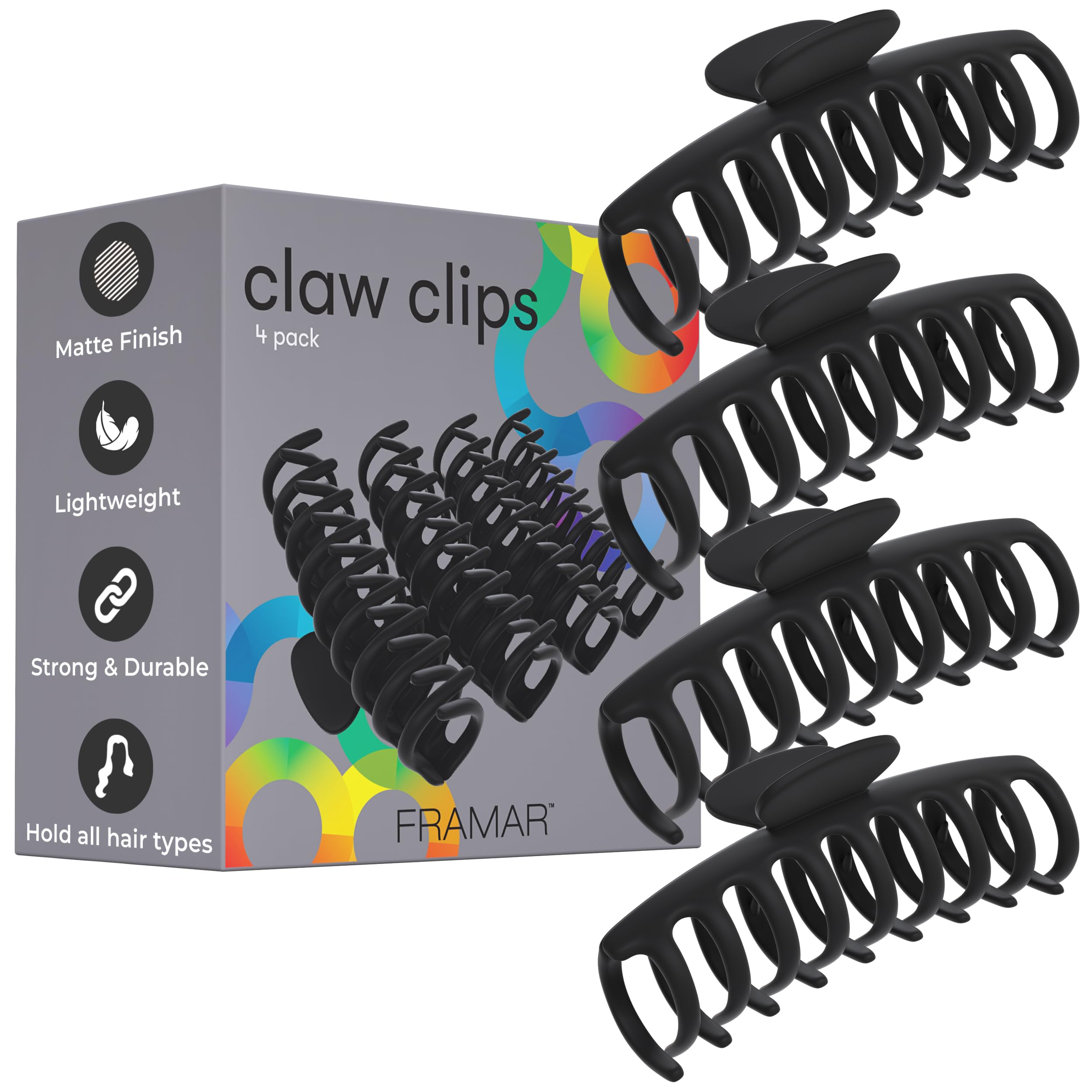 FRAMAR front view of large claw clip shows secure bite