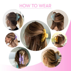 FRAMAR clip securing a thick hair bun showing reliable hold and comfortable wear