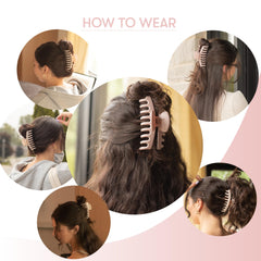 FRAMAR half-up hairstyle secured by the clip for quick styling
