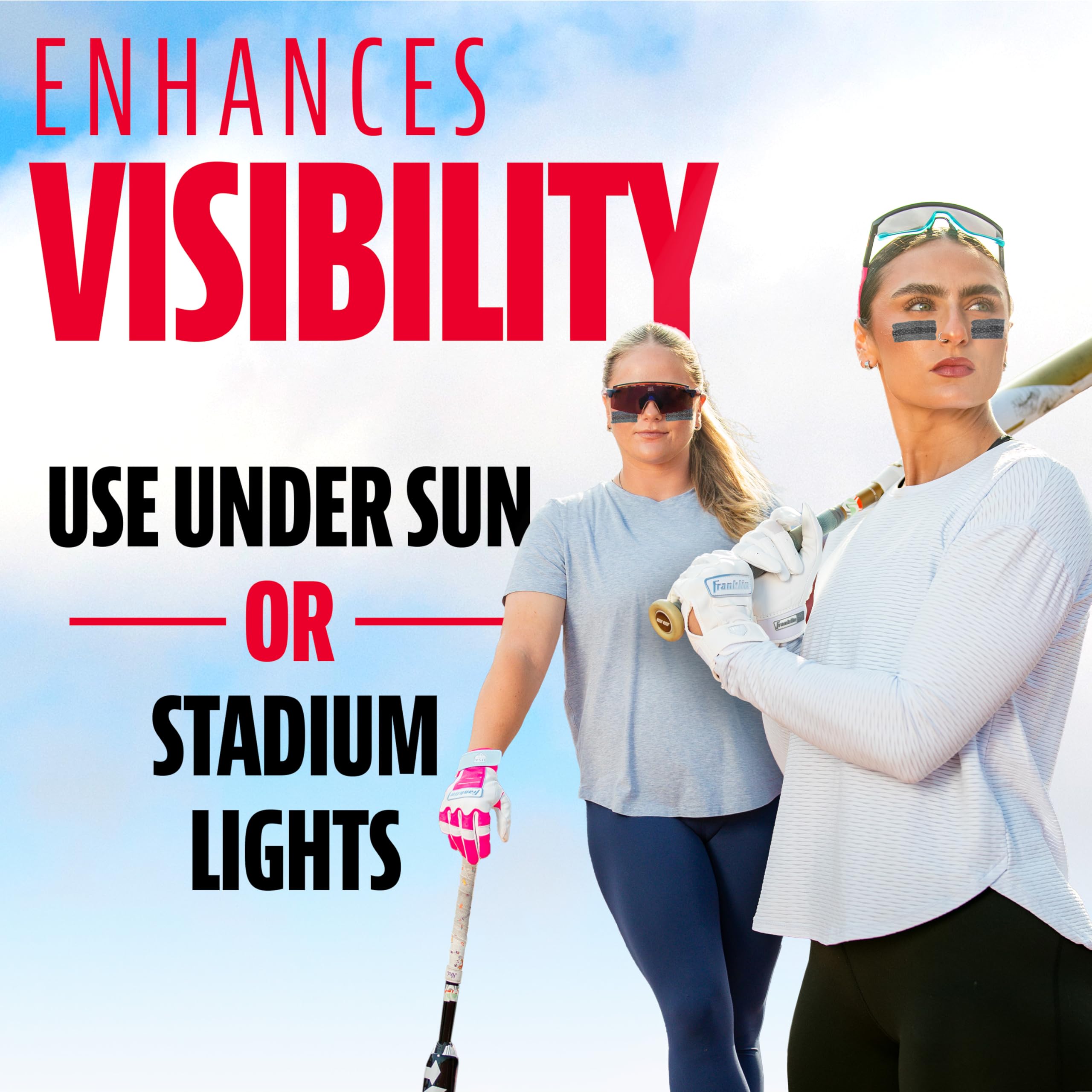 Franklin Sports eye black stick texture close-up highlighting smooth glide
