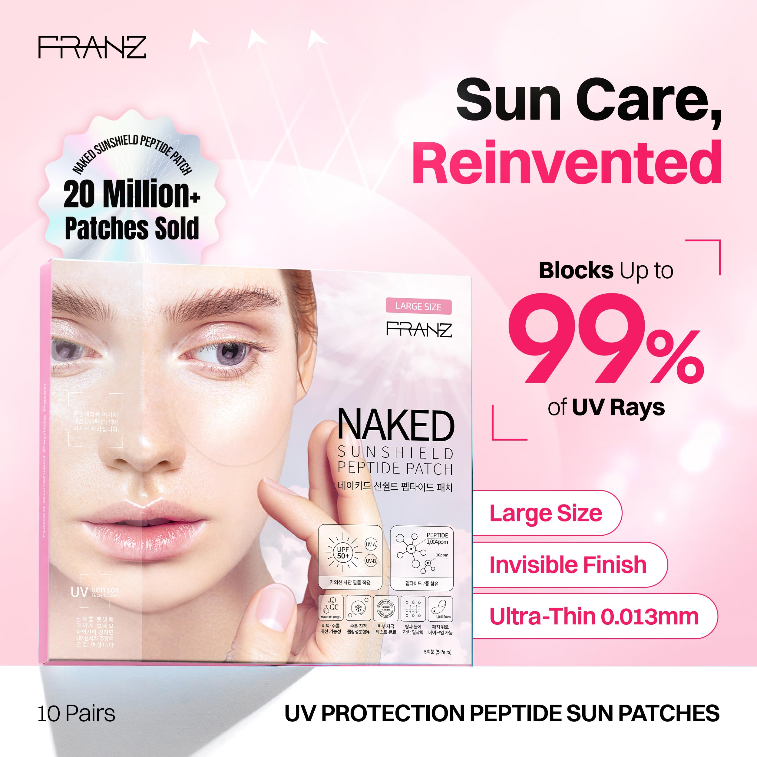 FRANZ patch close-up thin-film texture demonstrating near-invisible protection and comfort