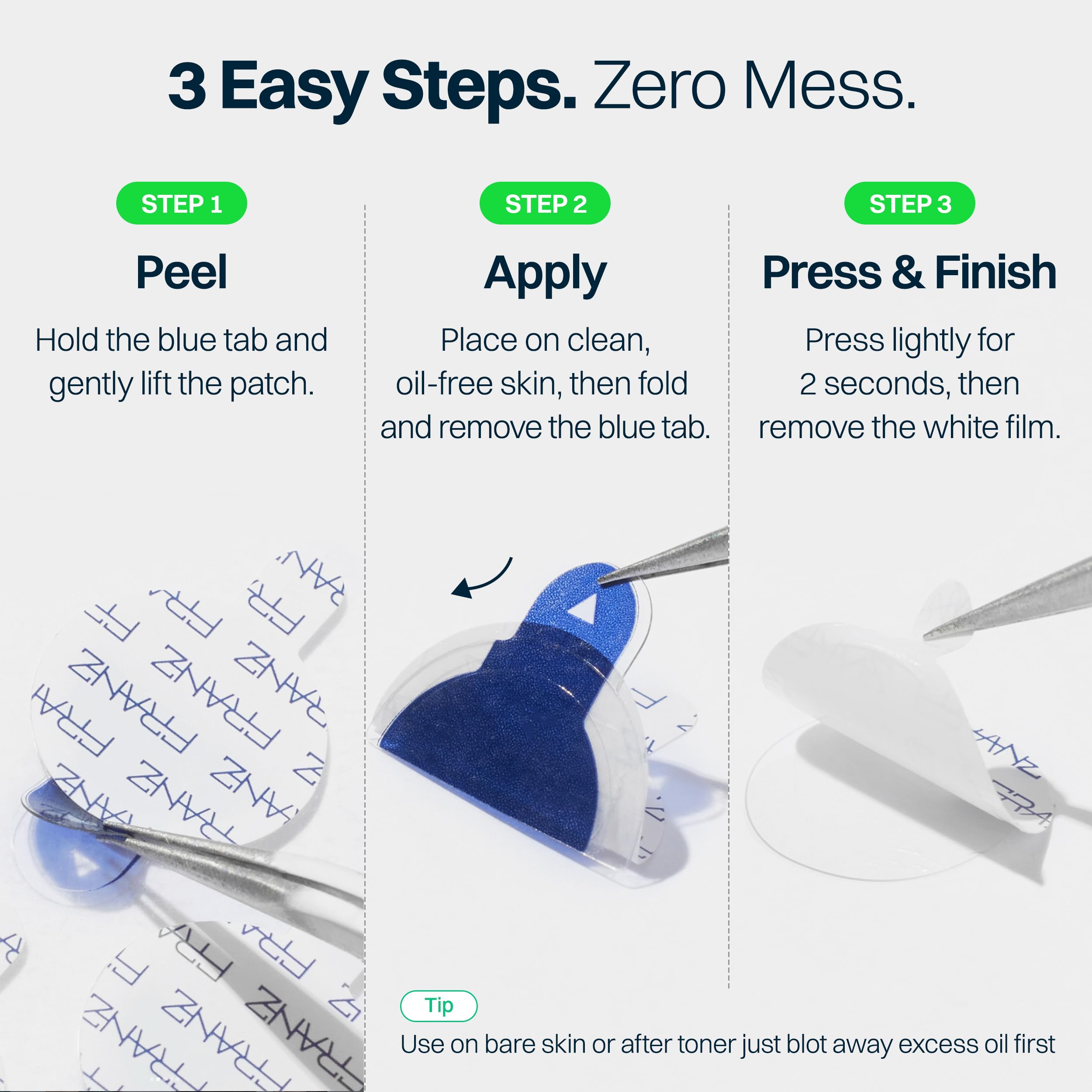 FRANZ patch next to a coin showing 10mm and 12mm size clarity