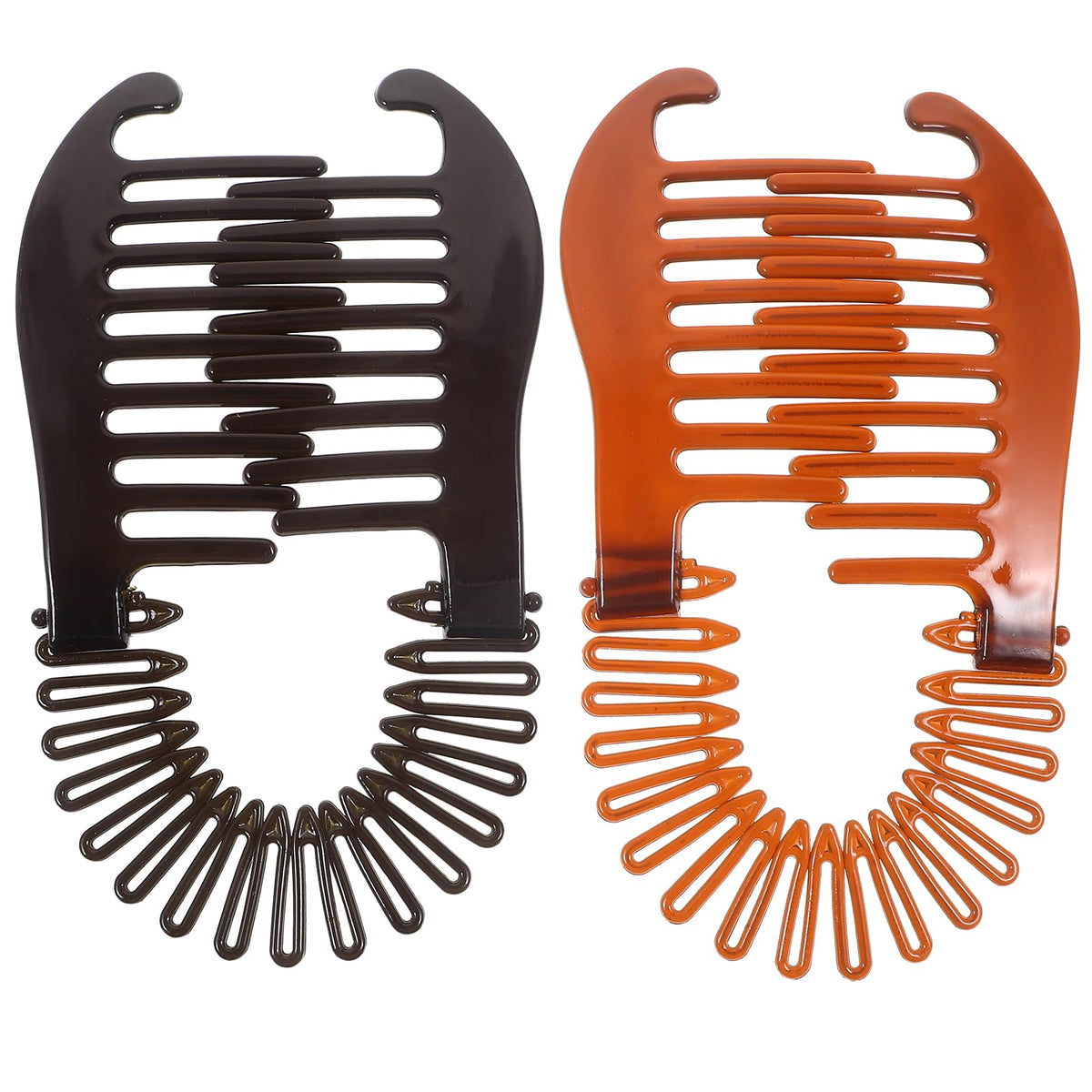 FRCOLOR front view of four banana clips showing pack and colors for reliable styling