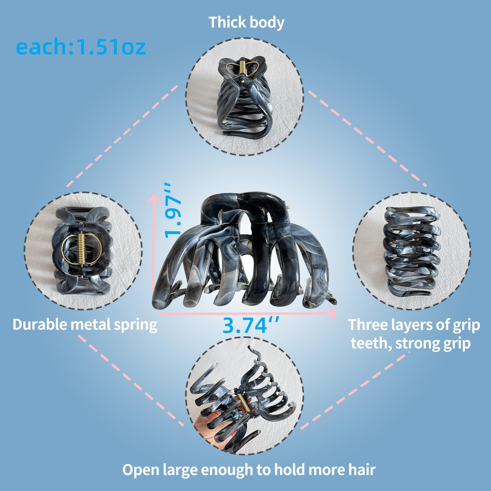 FRDTLUTHW clip held in hand shows 3.74-inch scale and easy handling advantage