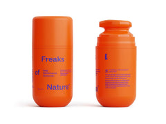 Freaks of Nature front packaging showing SPF 50 and travel tube benefit