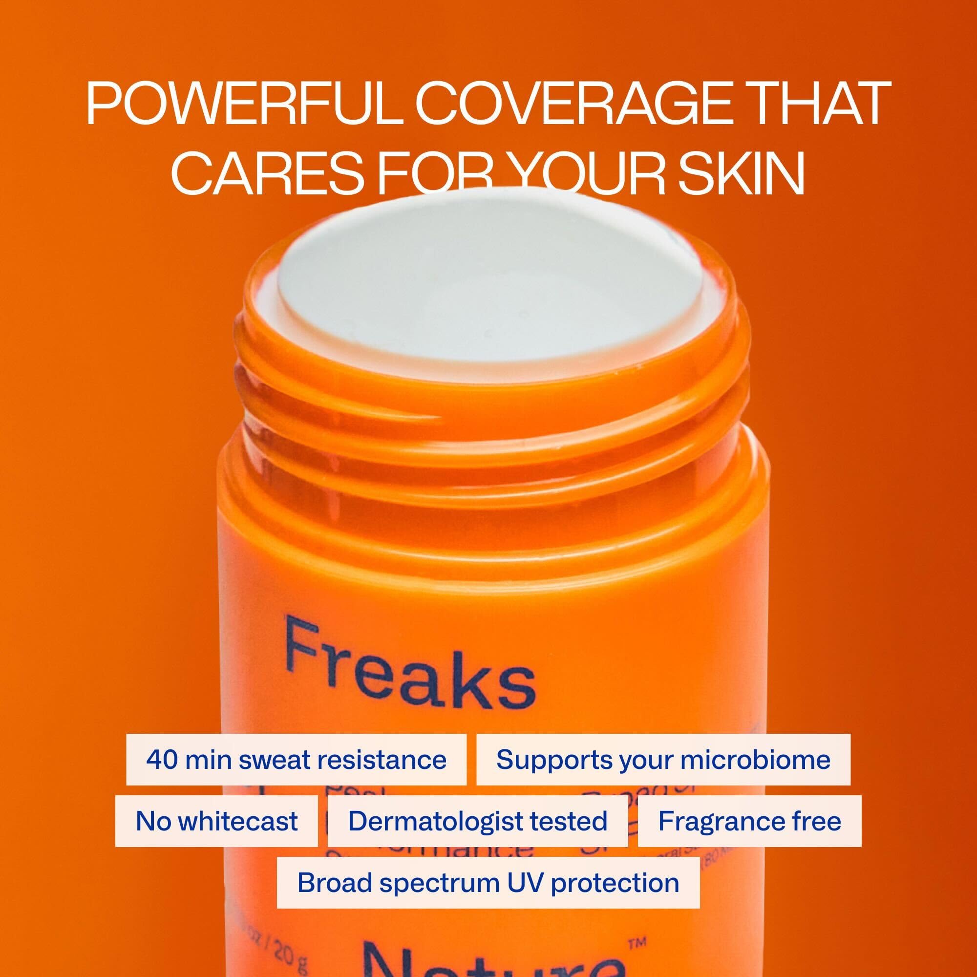 Freaks of Nature sun stick texture close-up demonstrating smooth, non-greasy finish