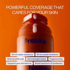 Freaks of Nature cream texture close-up highlighting lightweight absorption