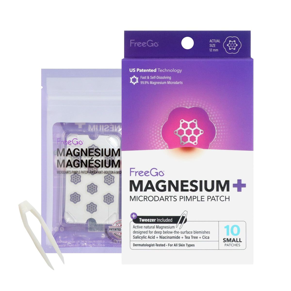 FreeGo front packaging showing 10 small patches and product benefit