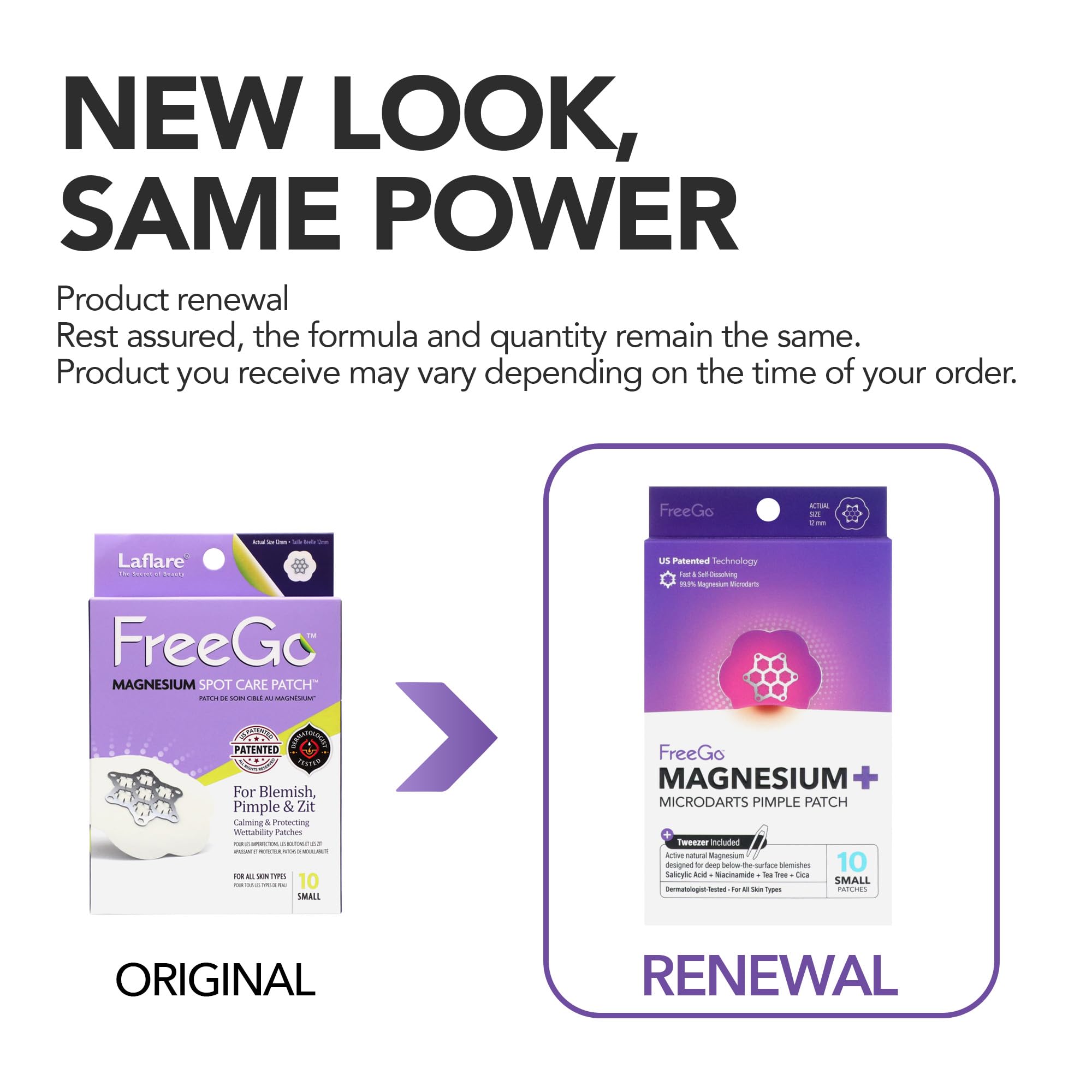 FreeGo close-up microdarts visible for targeted ingredient delivery benefit