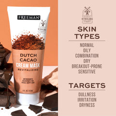 Freeman creamy Dutch cacao texture close-up for smooth application benefit