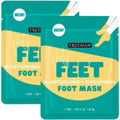 Freeman front packaging showing two foot mask socks and benefits