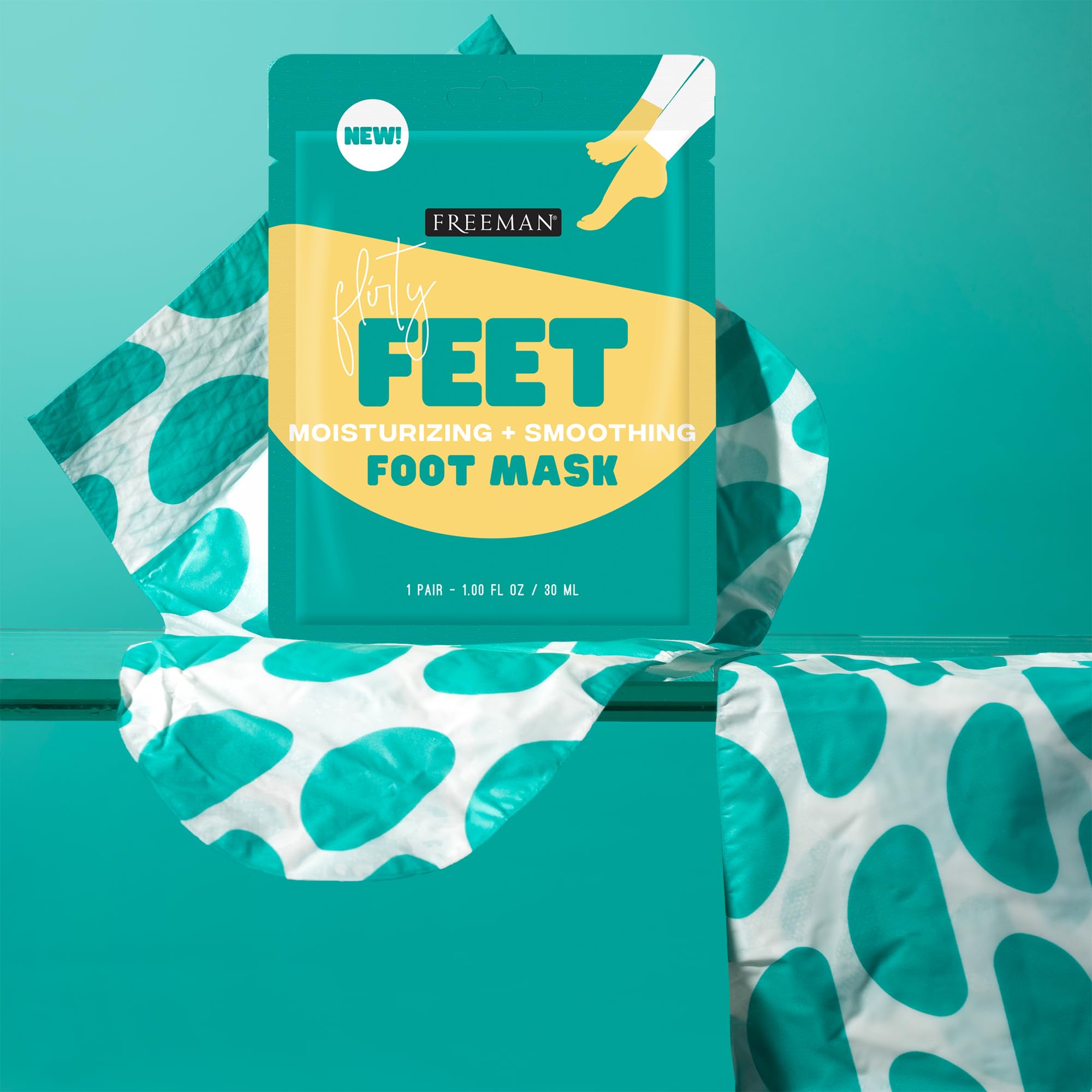 Freeman feet wearing mask socks demonstrating easy at-home use