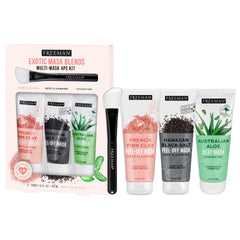 Freeman front packaging showing all masks and brush, clear kit benefit