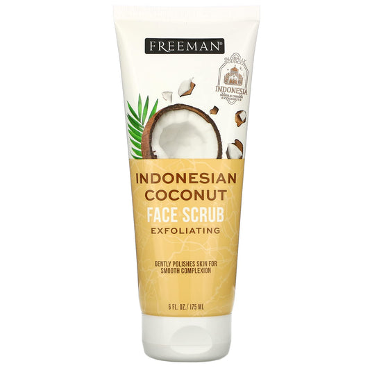 Freeman jar front view showing Indonesian coconut label and smooth skin result
